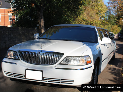Lincoln limousine en route to prom in Oxford